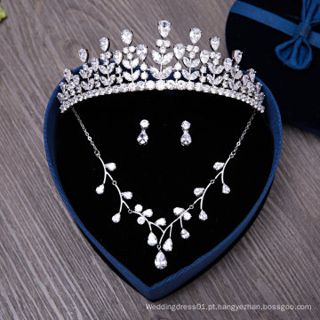 Wedding Crown Bride Necklace Mulheres brinco